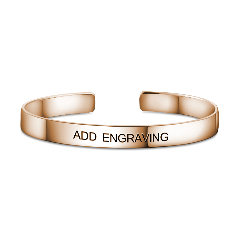 Engraved Bangle Rose Gold Plated