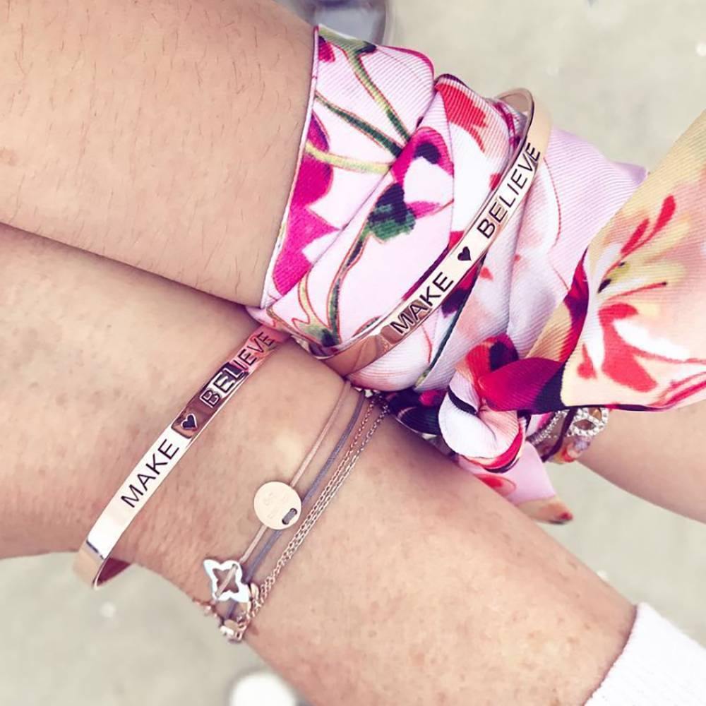 Engraved Bangle Rose Gold Plated