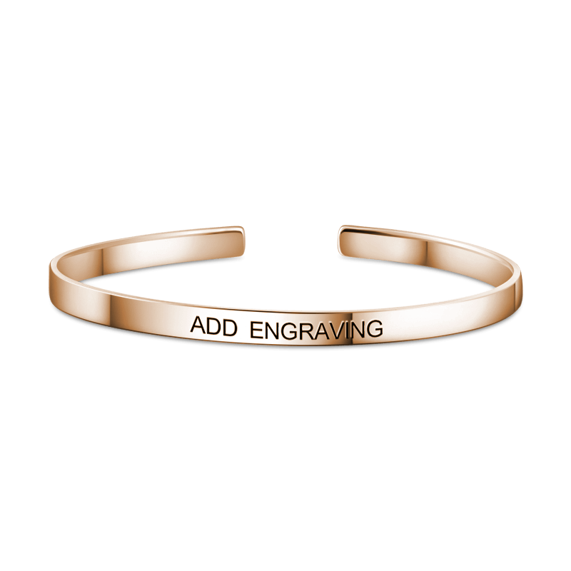 Engraved Bangle Rose Gold Plated