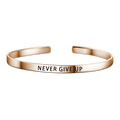 Never Give Up Bangle Rose Gold Plated Copper