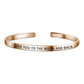 I Love You To The Moon And Back Bangle Rose Gold Plated Copper