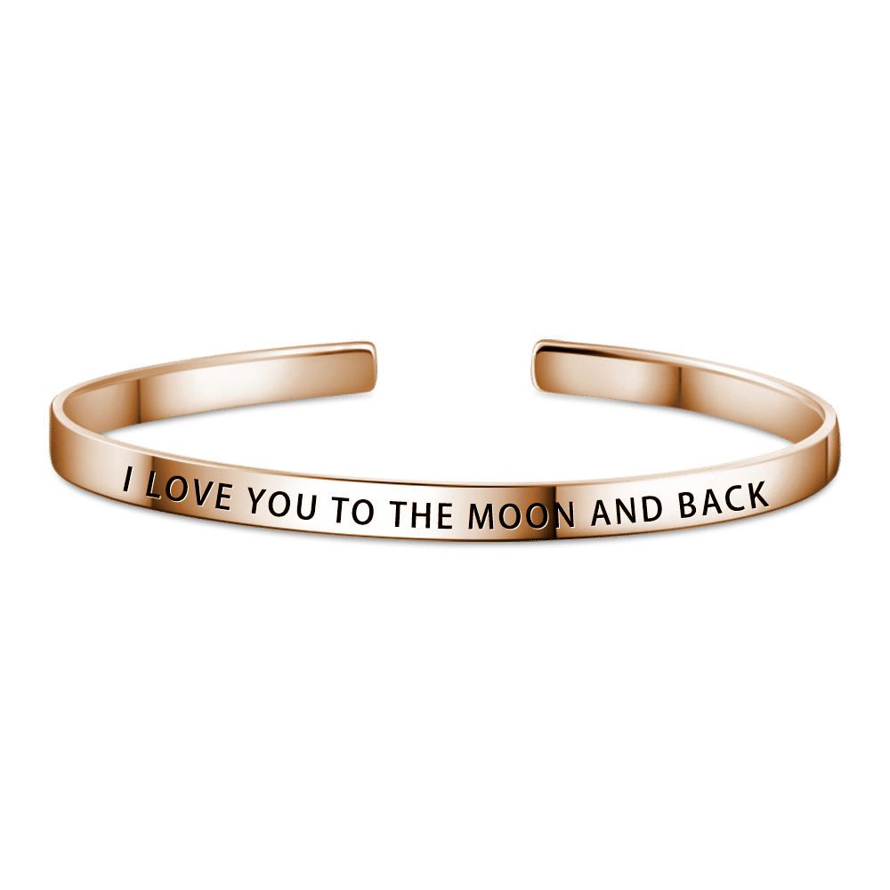 I Love You To The Moon And Back Bangle Rose Gold Plated Copper