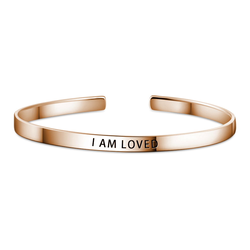I Am Loved Bangle Rose Gold Plated Copper