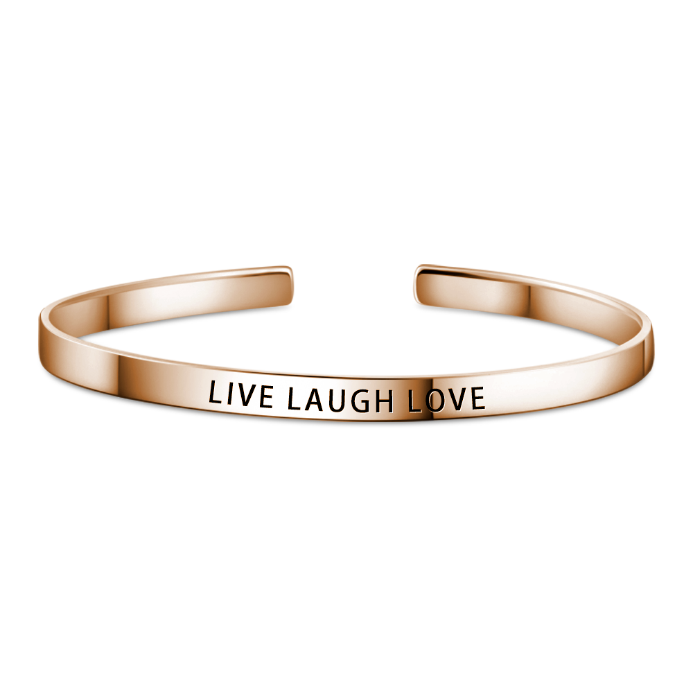 Live Laugh Love Bangle Rose Gold Plated Copper
