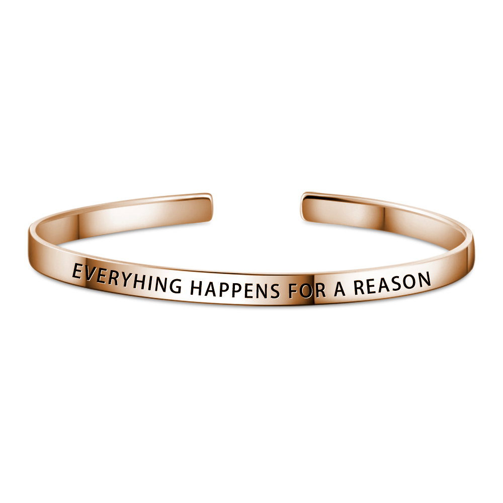Everyhing Happens For A Reason Bangle Rose Gold Plated Copper