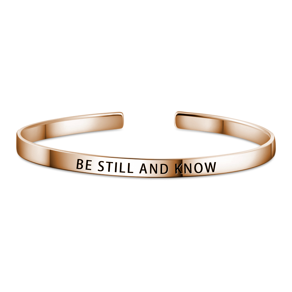 Be Still And Know Bangle Rose Gold Plated Copper