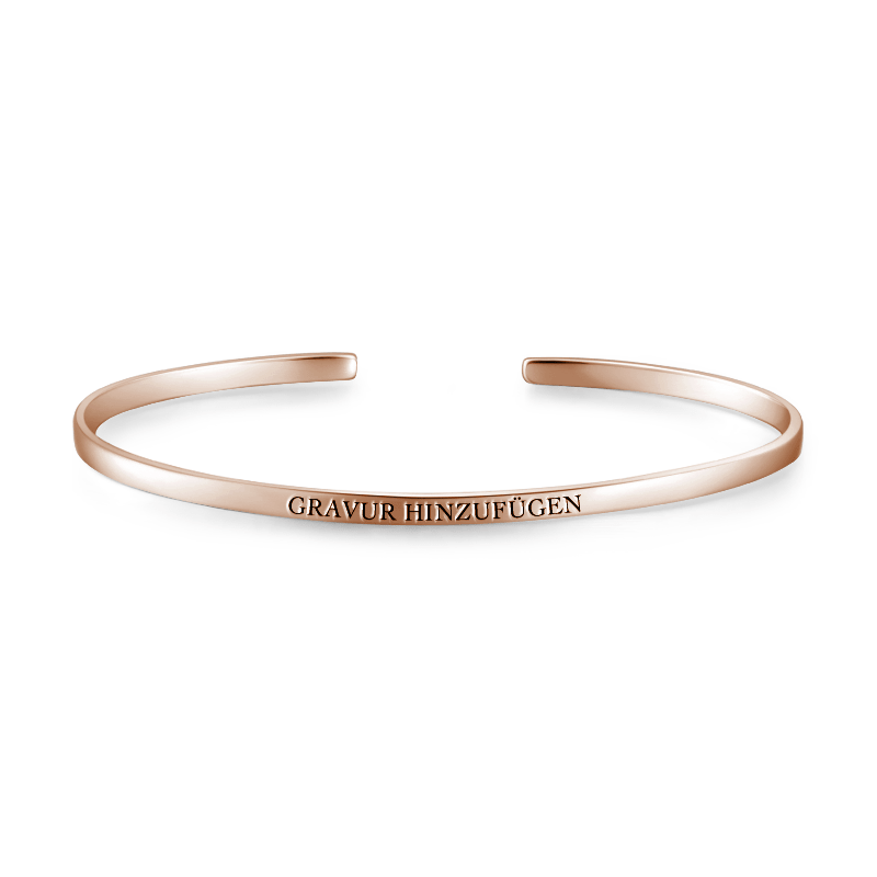 Engraved Bangle Rose Gold Plated Silver