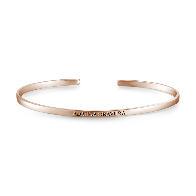 Engraved Bangle Rose Gold Plated