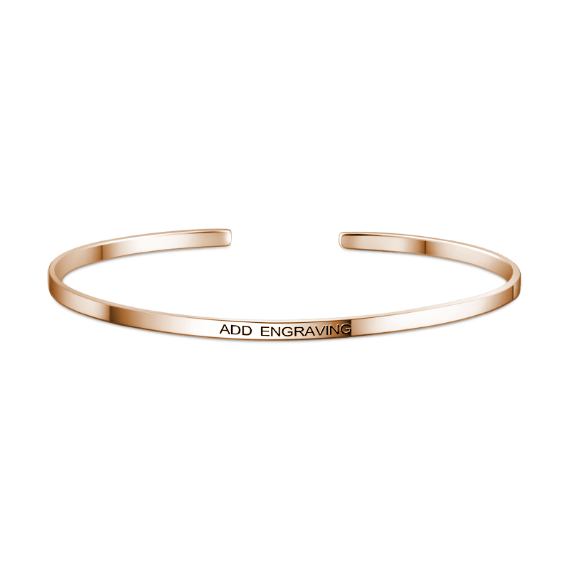 Engraved Bangle Rose Gold Plated