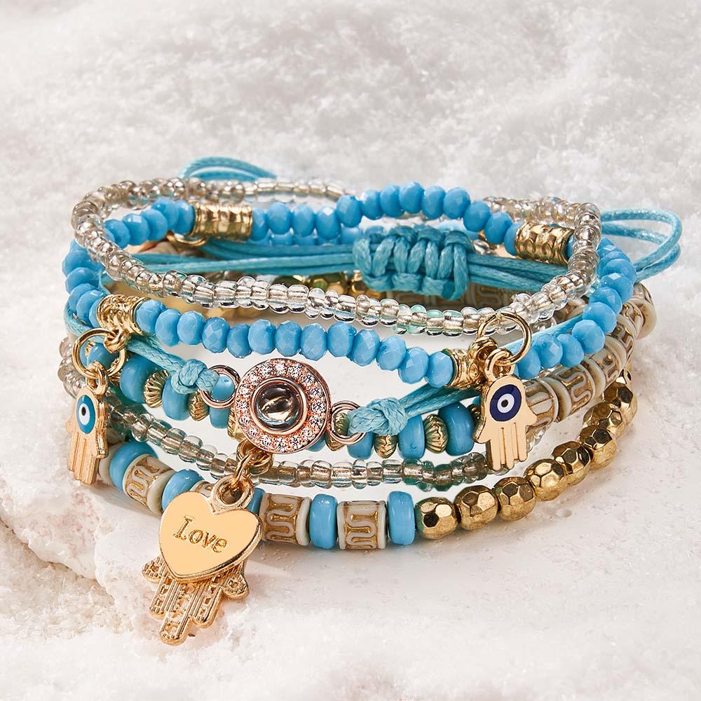 Custom Projection Bracelet Bohemia Style Stack Gift for Her