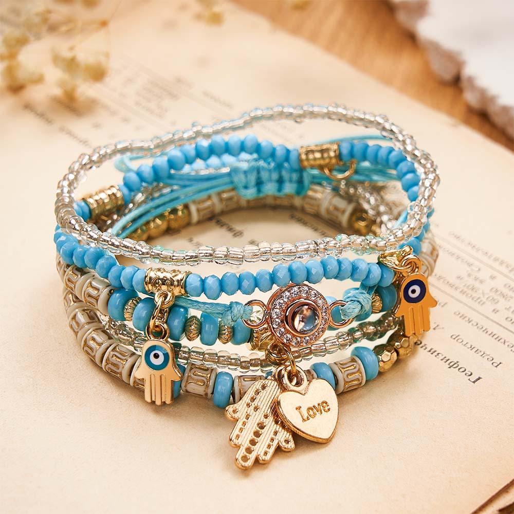 Custom Projection Bracelet Bohemia Style Stack Gift for Her