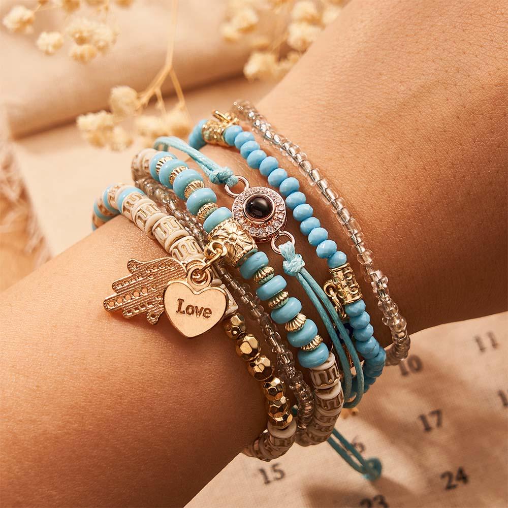 Custom Projection Bracelet Bohemia Style Stack Gift for Her