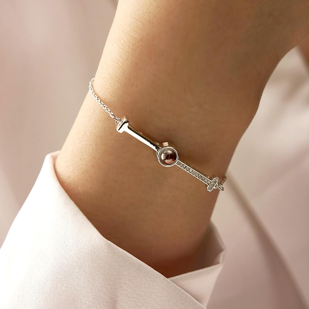 Custom Photo Projection Bracelet Anniversary Simple Couple Gifts