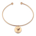 Photo Portrait Bangle with Engraving Round Shape, Custom Portrait Jewellery Rose Gold Plated