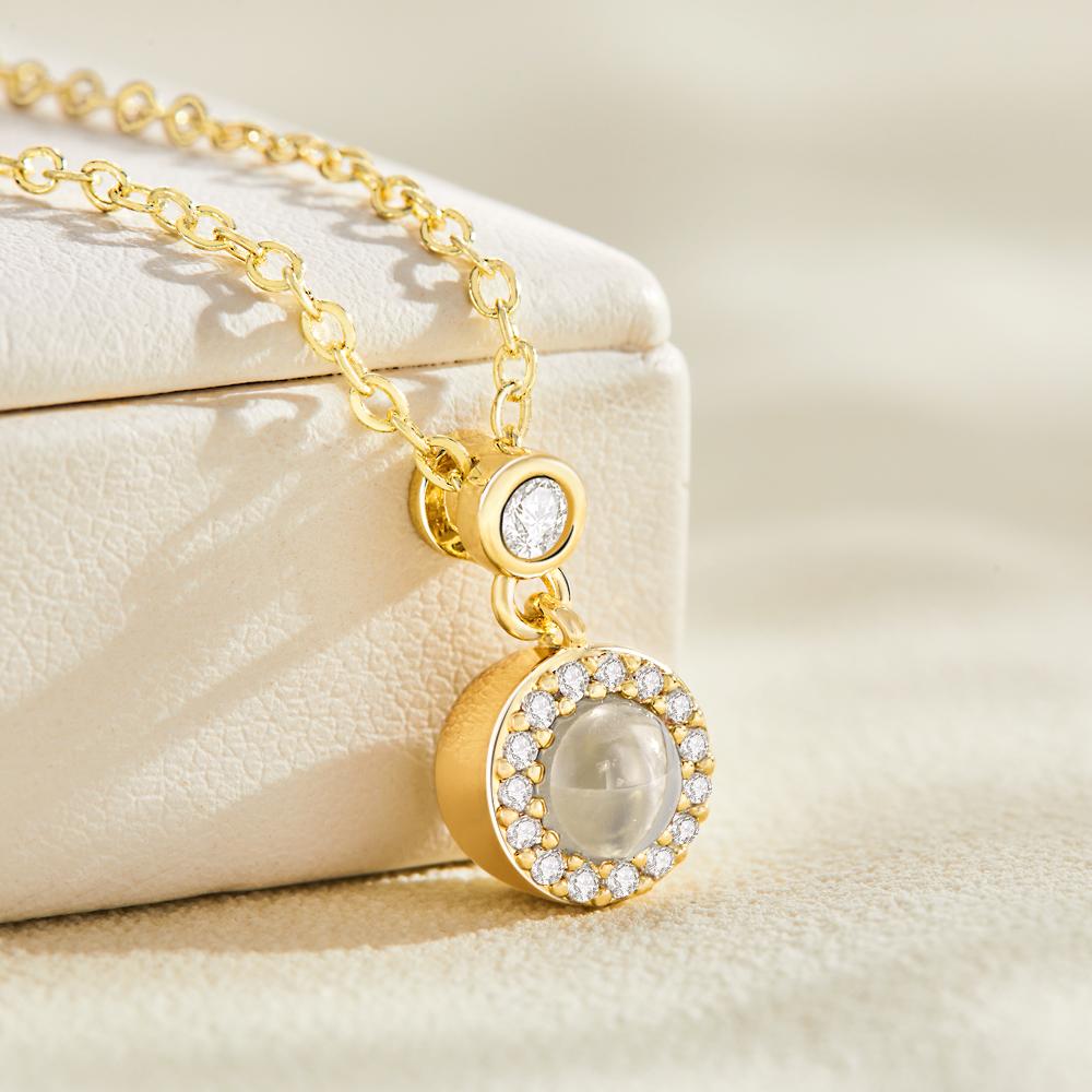 Custom Photo Projection Necklace Petite Halo Photo Necklace Gift for Women