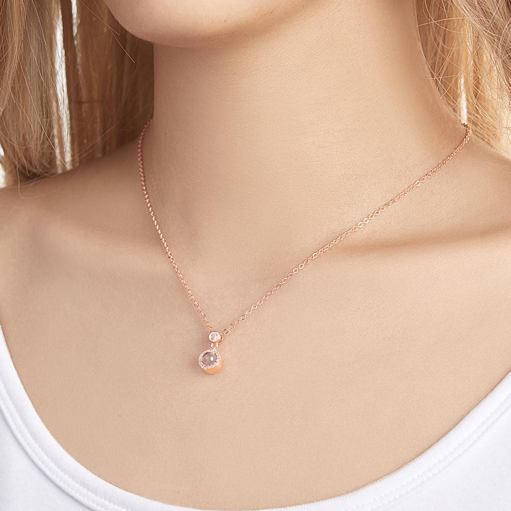 Custom Photo Projection Necklace Petite Halo Photo Necklace Gift for Women