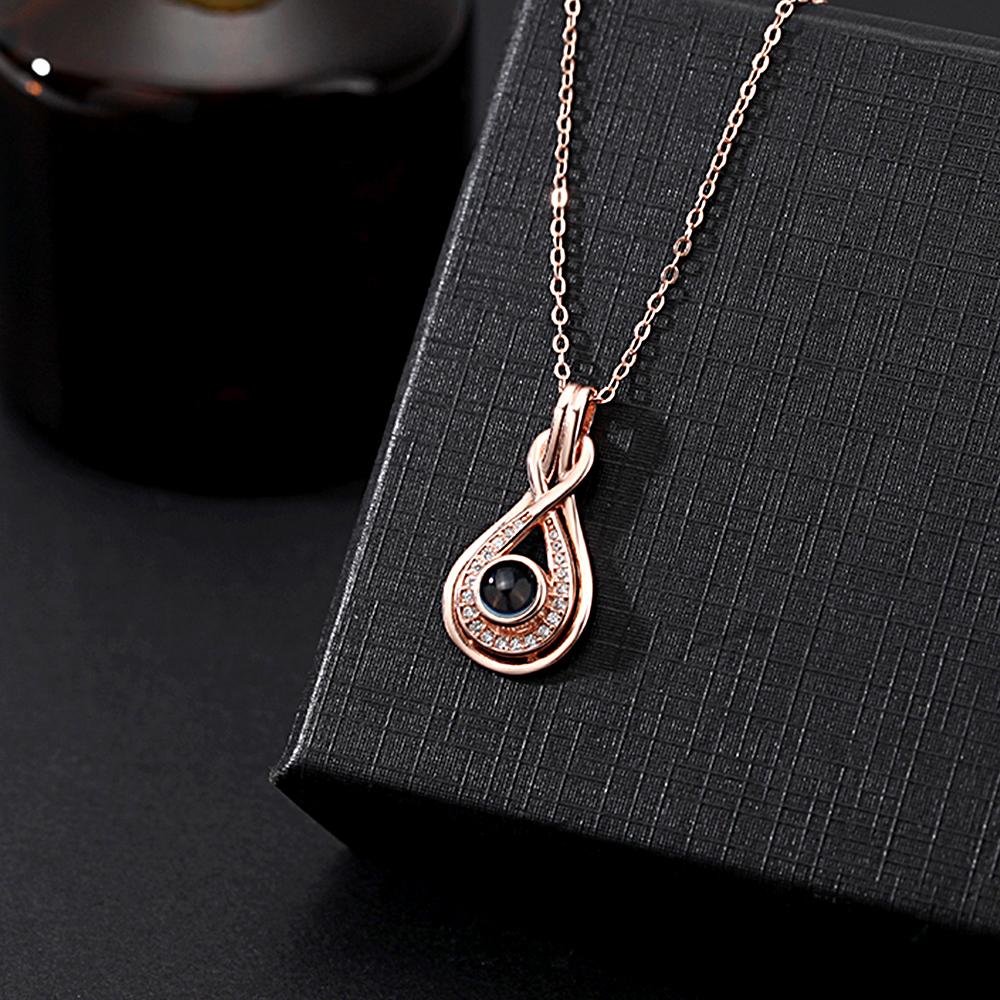 Personalized Picture Projection Necklace with Drop Shaped Classic Gift for Elegant Her