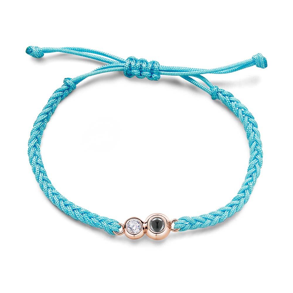 Custom Birthstone And Picture Projection Bracelet Lovely Gift Memorial Wedding Gift for Him Her