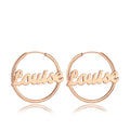 Personalized Name Earrings Rose Gold Plated Silver