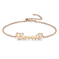 Custom Name Anklet, Personalized Jewelry Rose Gold Plated - Rose Gold