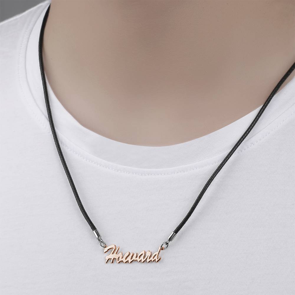 Personalized Men's Name Necklace, Boyfriend Gift Rose Gold Plated