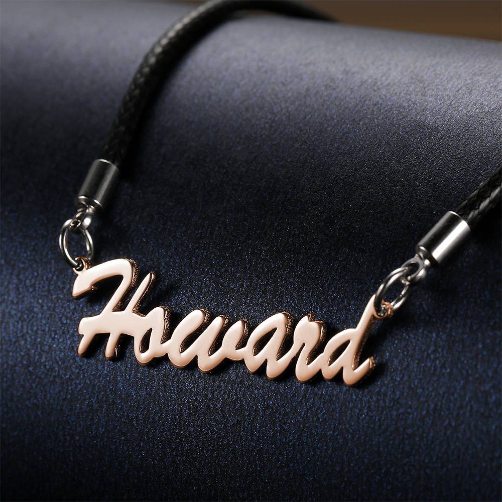 Personalized Men's Name Necklace, Boyfriend Gift Rose Gold Plated