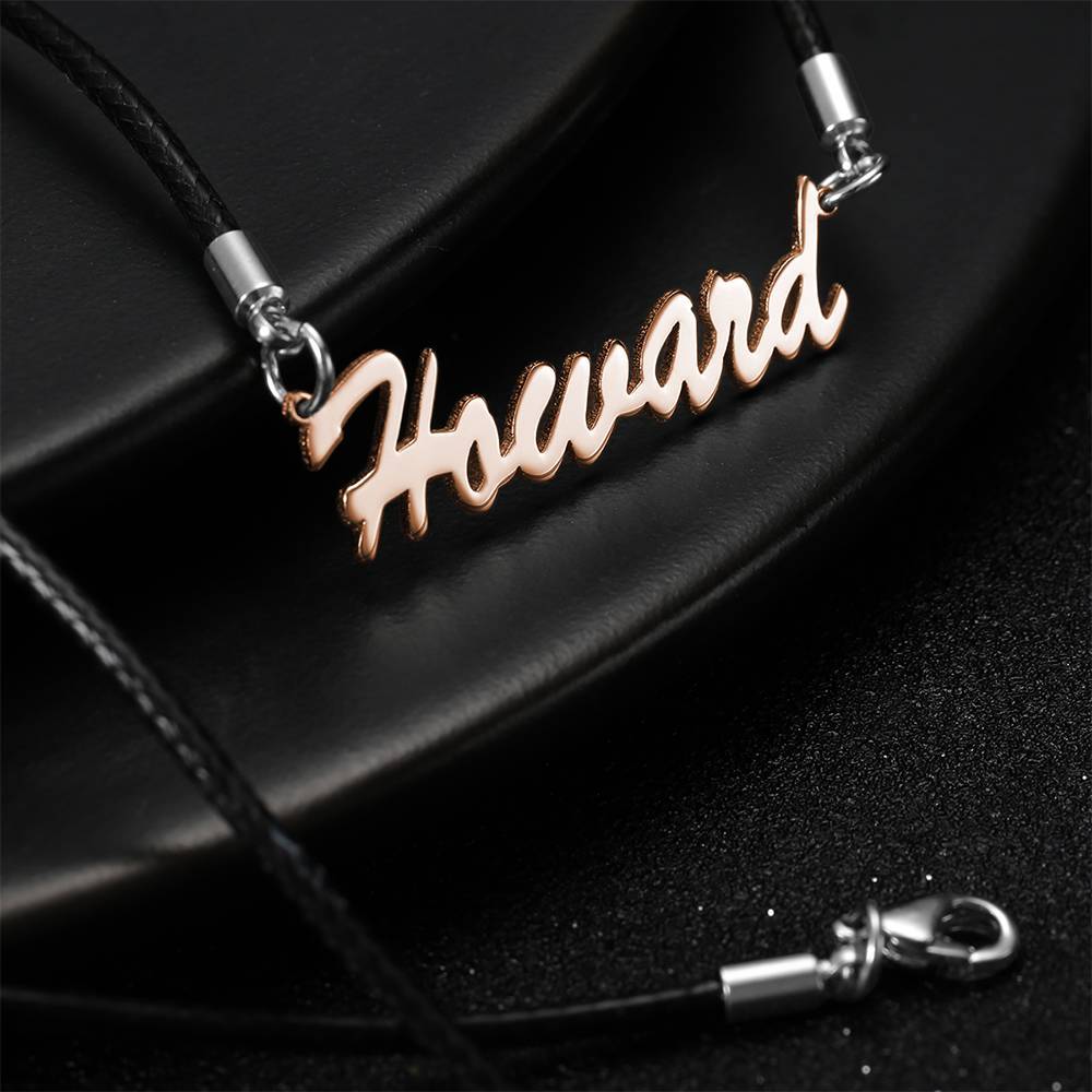 Personalized Men's Name Necklace, Boyfriend Gift Rose Gold Plated