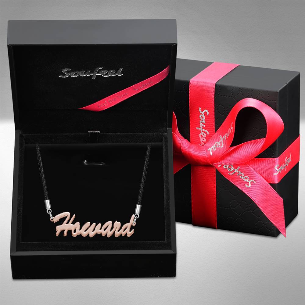 Personalized Men's Name Necklace, Boyfriend Gift Rose Gold Plated