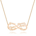 Infinity Six  Name Necklace Rose Gold Plated - Silver