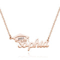 Custom Bachelor Cap Name Necklace Graduation Gifts