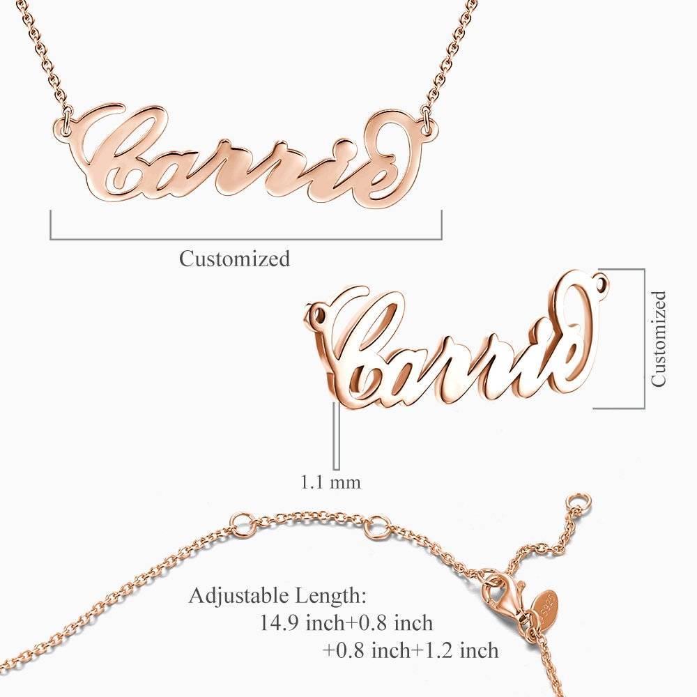 Name Necklace Rose Gold Plated