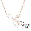 Custom Engraved Nurse Name Stethoscope Necklace Medical Student Gifts