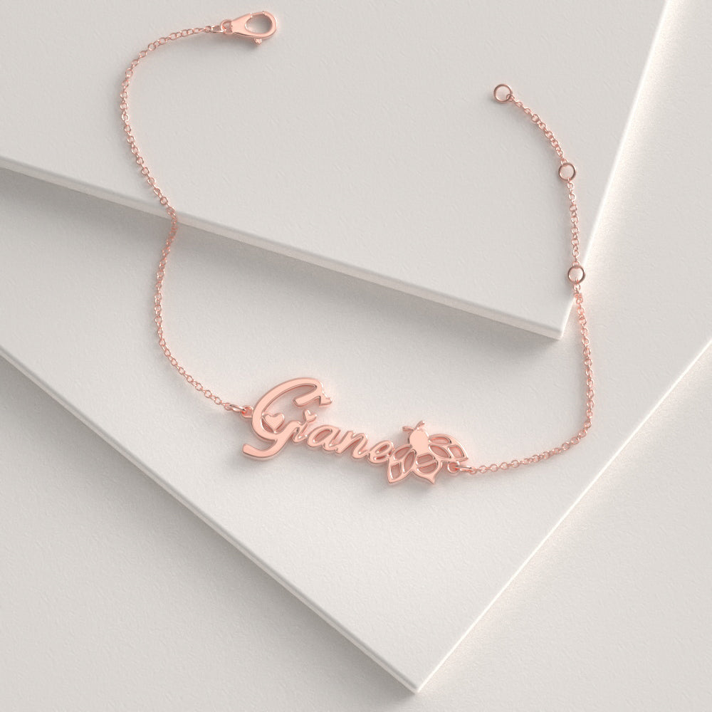 Custom Bee Name Bracelet Gift, Personalized The Best Gift For Your Dear