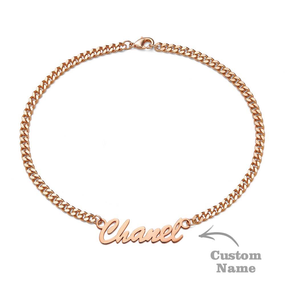 Thick Name Bracelet Personalized Your Name for Men Boys Women Heavy Curb Chain