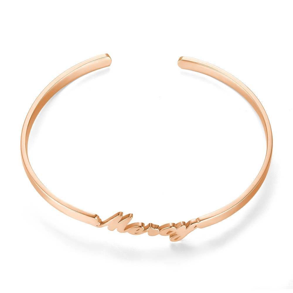 Name Bracelet Simple Style Rose Gold Plated