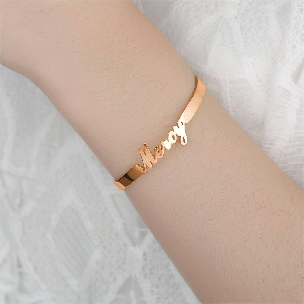 Name Bracelet Simple Style Rose Gold Plated