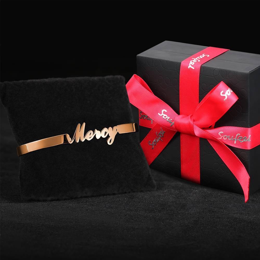 Name Bracelet Simple Style Rose Gold Plated