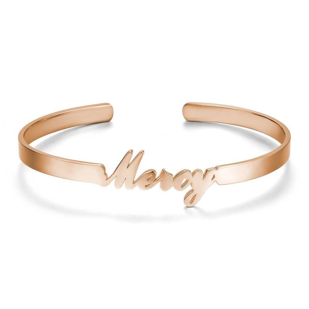 Name Bracelet Simple Style Rose Gold Plated
