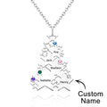 Custom Engraved Birthstone Necklace Star Christmas Tree Gifts