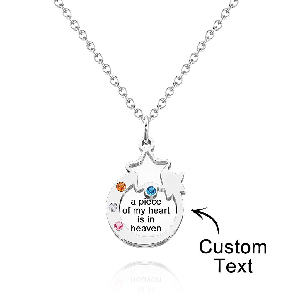 Custom Engraved Birthstone Necklace Double Layer Creative Gifts