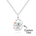 Custom Engraved Birthstone Necklace Double Layer Creative Gifts