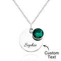 Custom Engraved Birthstone Necklace Romantic Gifts for Girlfriend
