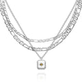 Layered Custom Necklace Birthstone Star Ridge Pendant Necklace