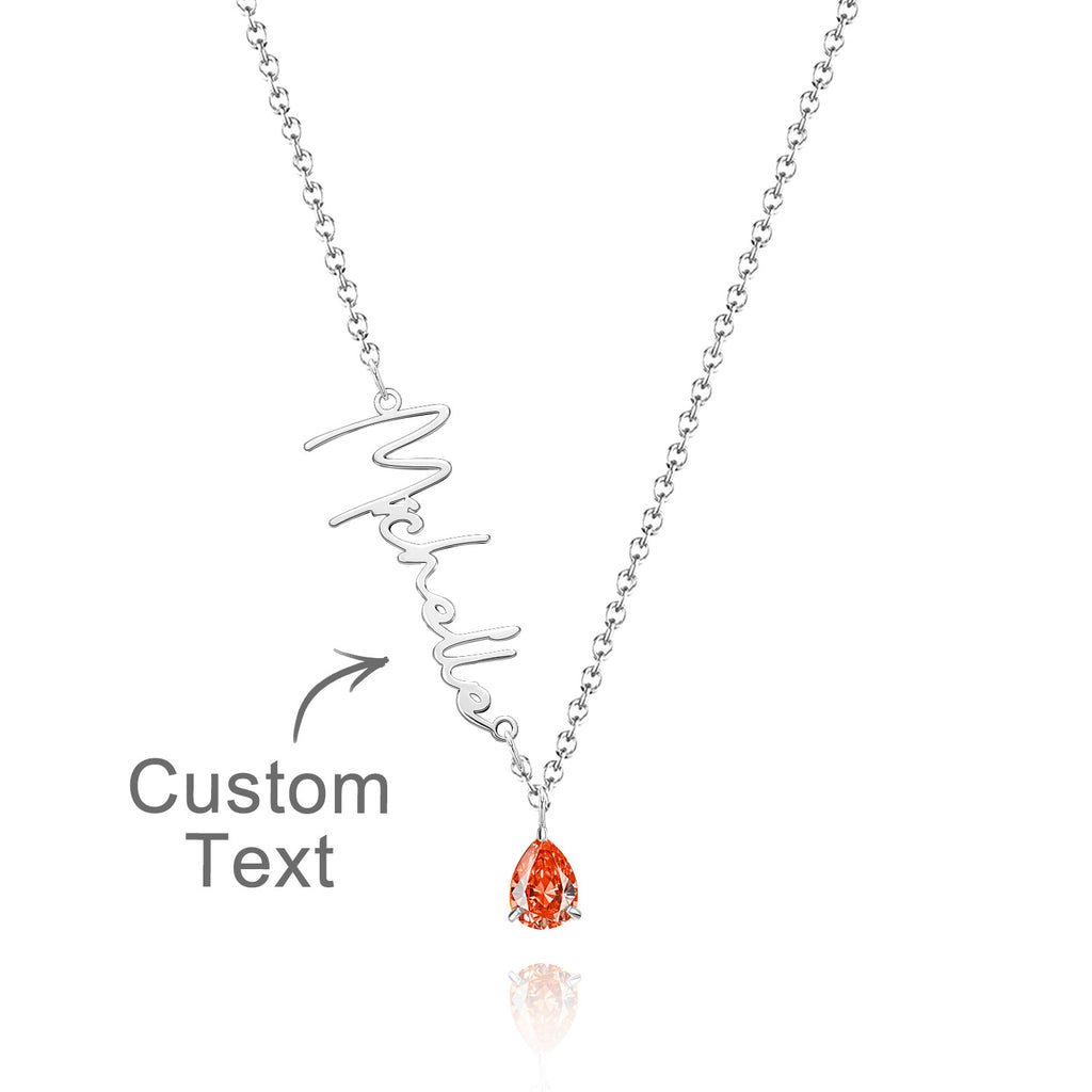 Birthstone Name Necklace Handmade Alexandrite Birthstone Gifts For Girlfriend Personalized Necklace Birthstone Jewelry