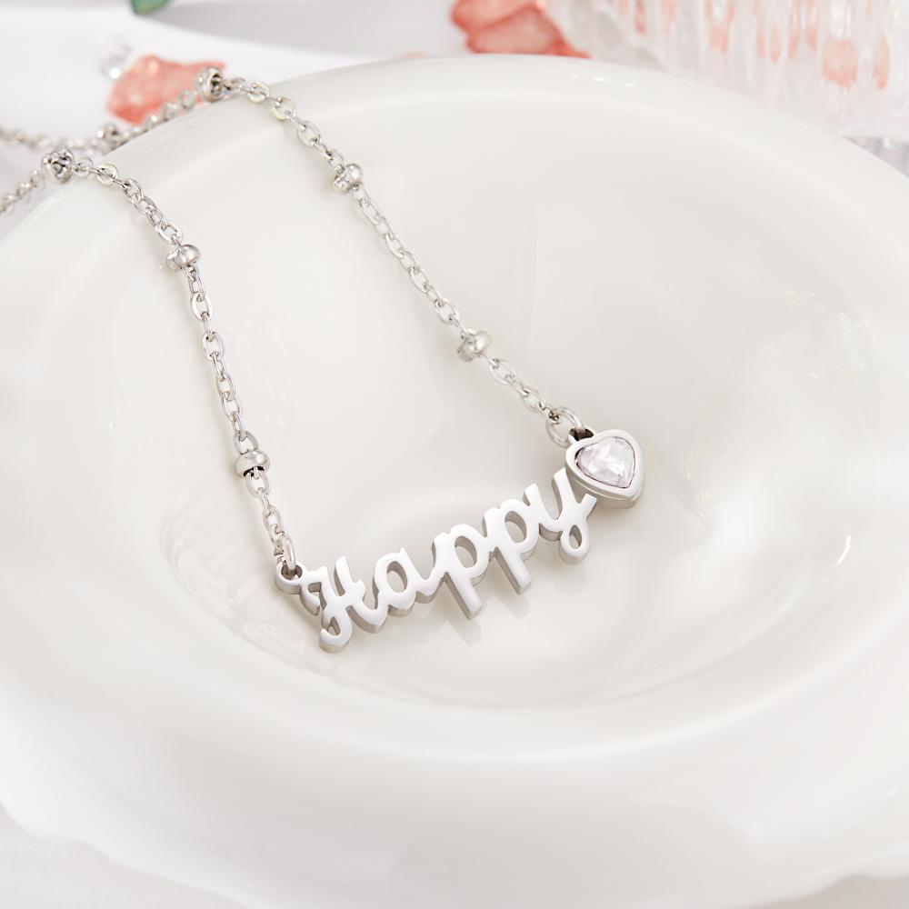 Custom Engraved Necklace Name Creative Rhinestones Commemorative Gifts