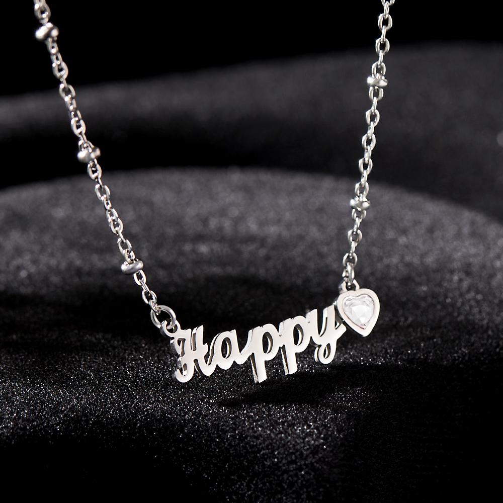 Custom Engraved Necklace Name Creative Rhinestones Commemorative Gifts