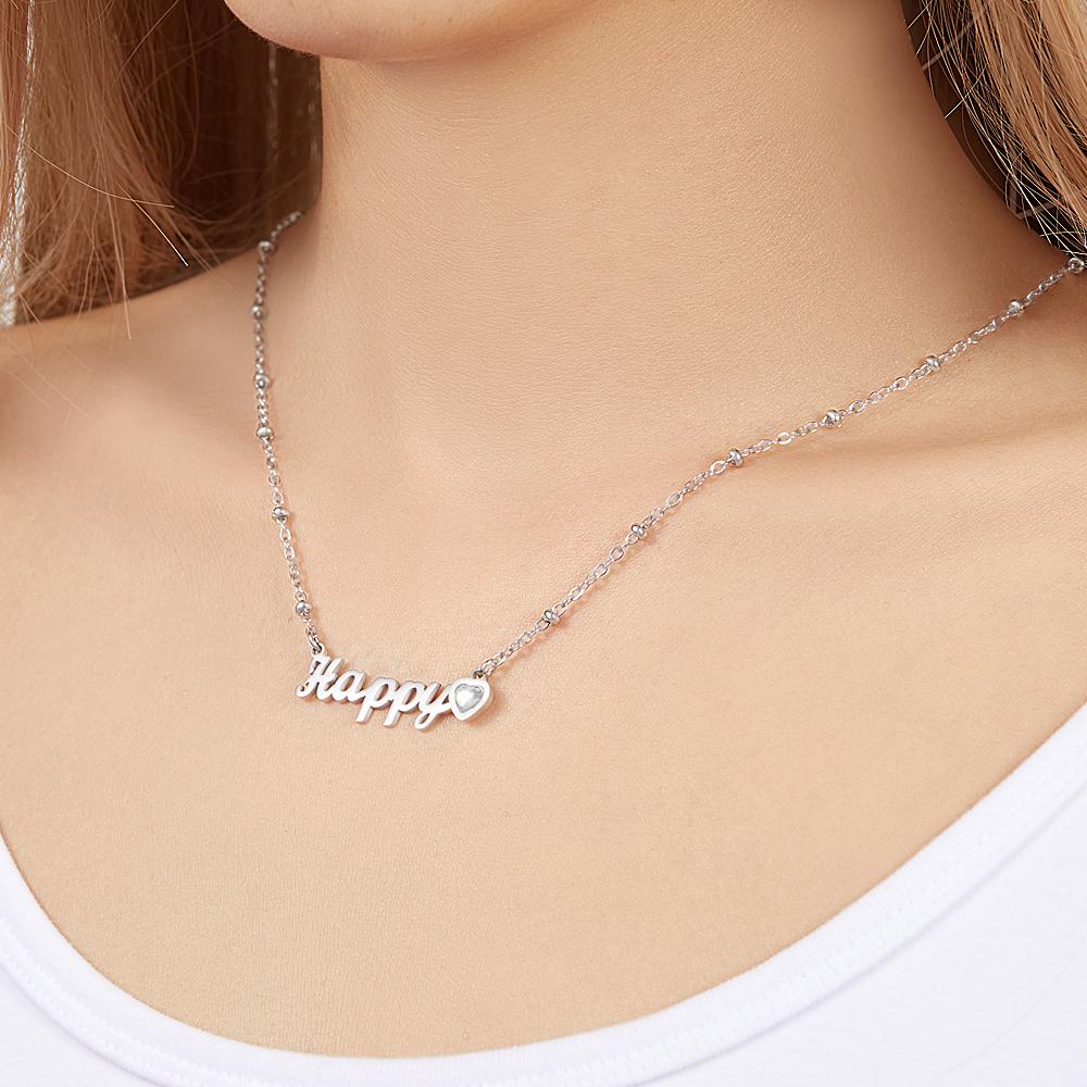 Custom Engraved Necklace Name Creative Rhinestones Commemorative Gifts