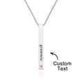 Custom Engraved Birthstone Necklace Bar Simple Gifts