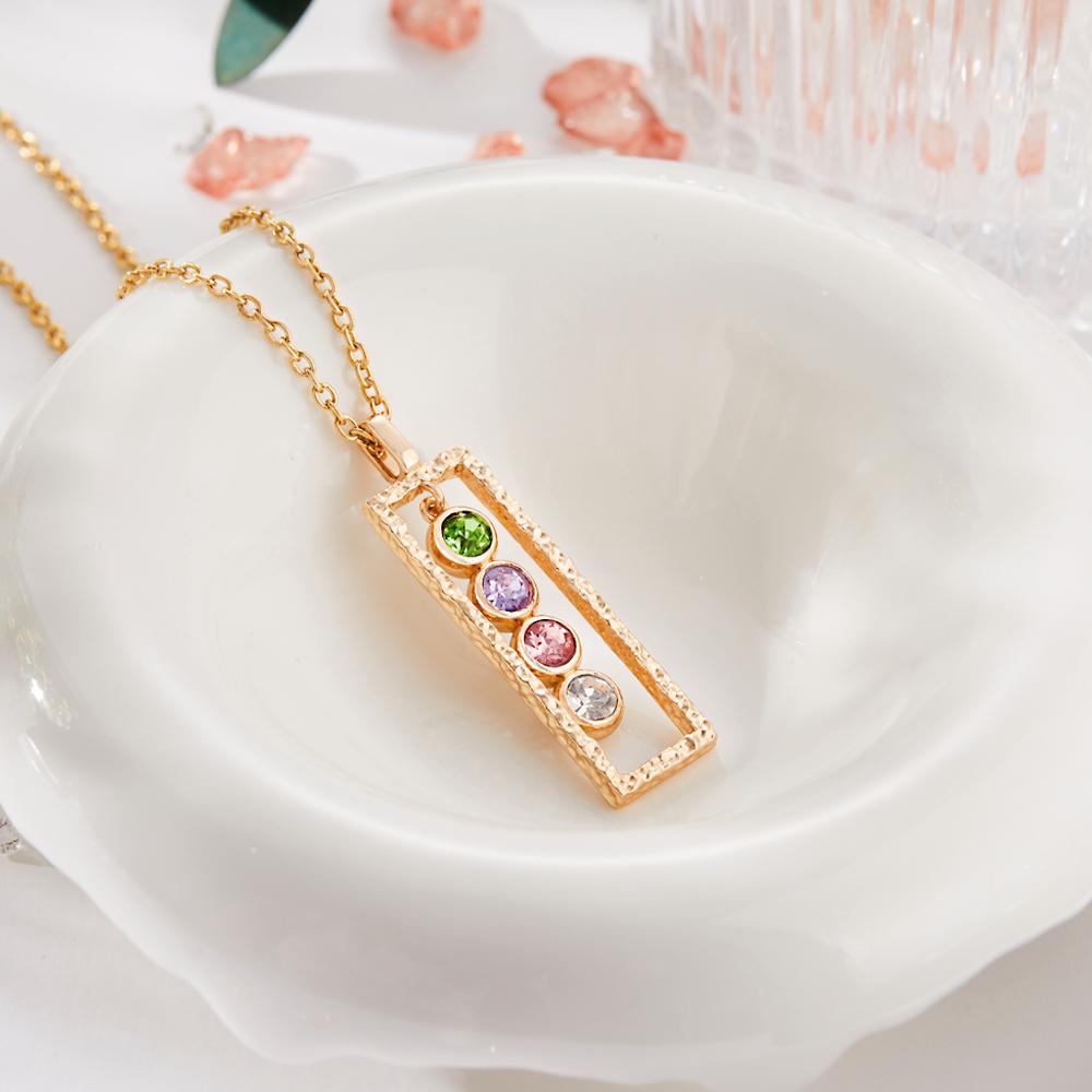 Custom Birthstone Necklace Modern Bar Unique Memorable Gifts