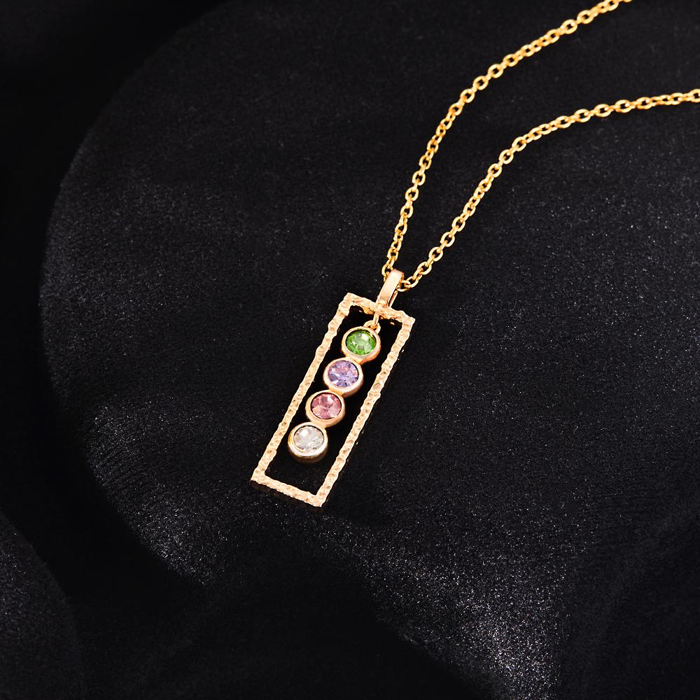 Custom Birthstone Necklace Modern Bar Unique Memorable Gifts